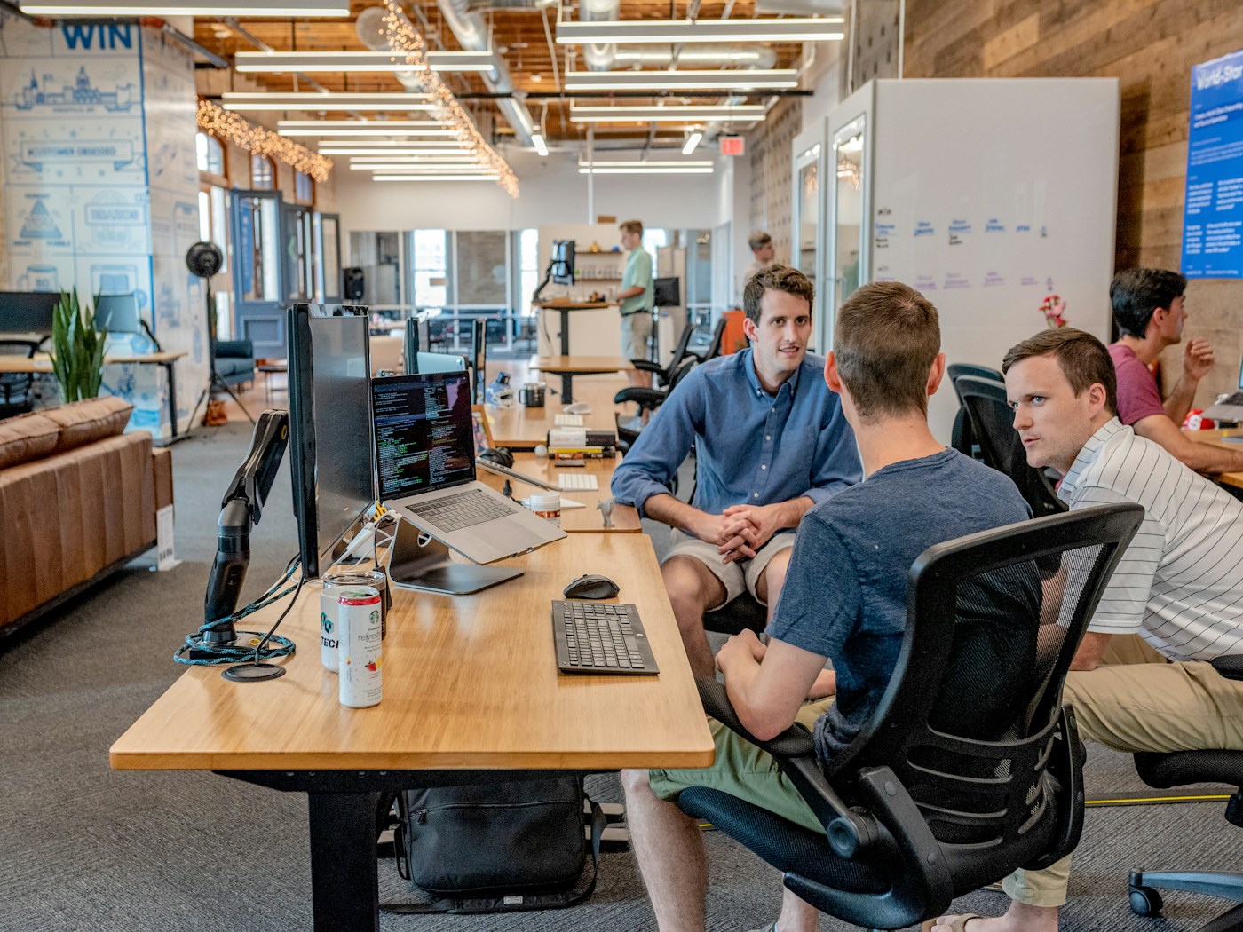 Modern office workspace for an Odoo implementation team